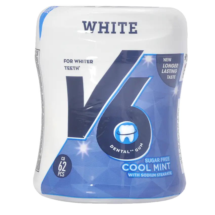 V6 White Cool Mint Tyggegummi | 87 gr