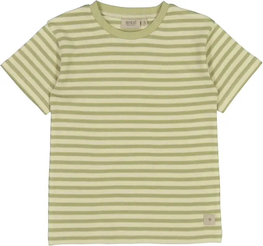 WHEAT T-Shirt Short Sleeve Ella 2-pak Green Stripe Str 140/10 år