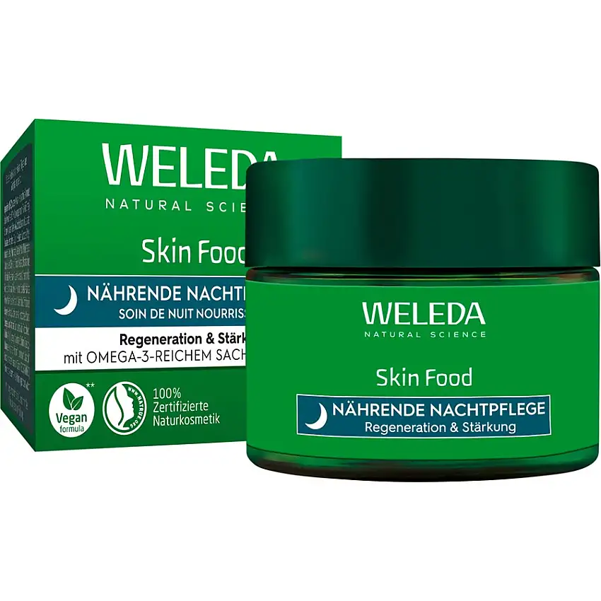Weleda Night Care Skin Food Nourishing Night Care Styrker hudbarrieren og regenererer tør ansigtshud 40 ml