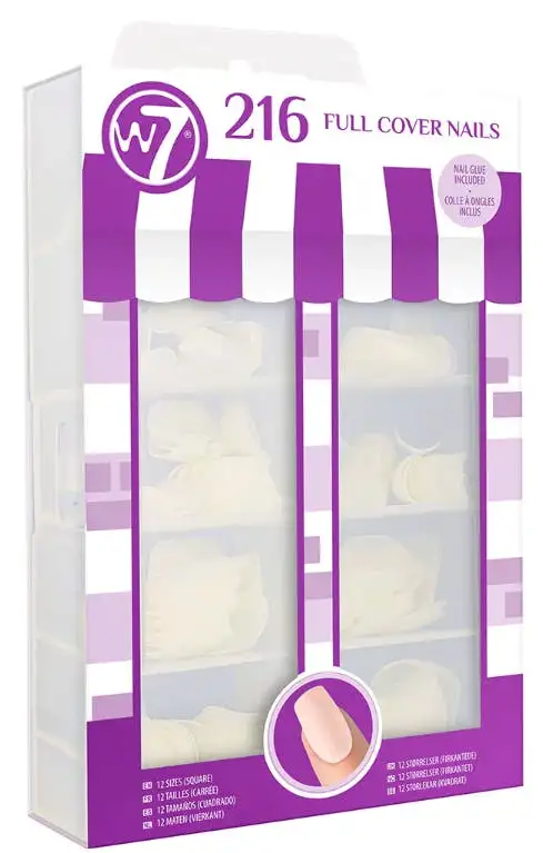 W7 Full Cover Nails Square 216 stk