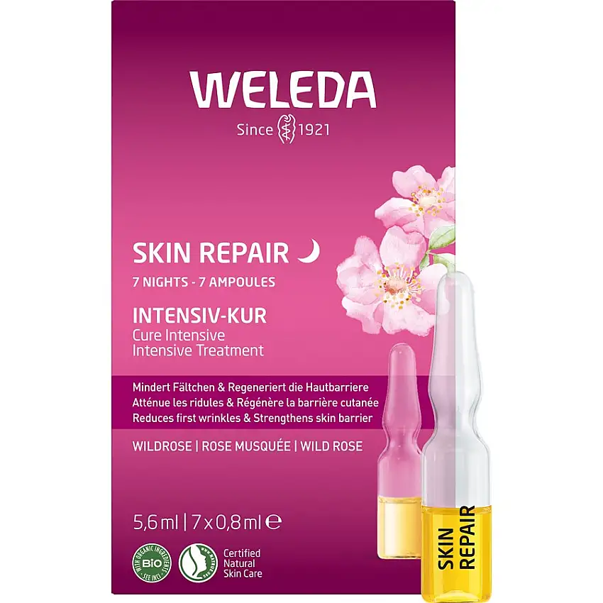 Weleda Intensive care Skin Repair Intensive Treatment Intensiv behandling med vilde roser 7 x 0,8 ml