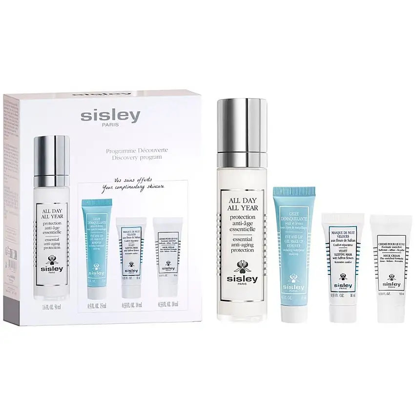 Sisley Anti ageing-pleje All Day All Year Discovery Program All Day All Year 50 ml + Eye and Lip Gel Make-up Remover 15 ml + Neck Cream 10 ml / 1 Stk.