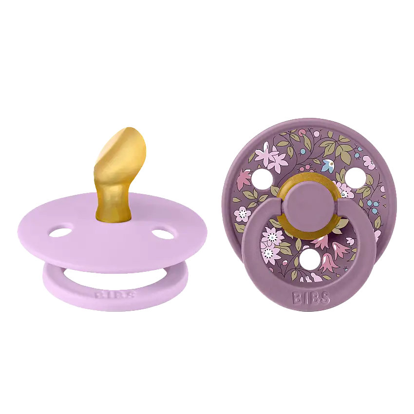 BIBS Liberty Pacifier Colour 2 Pack Chamomile Lawn Latex Size 1 Anatomical Violet Sky Mix 2 stk