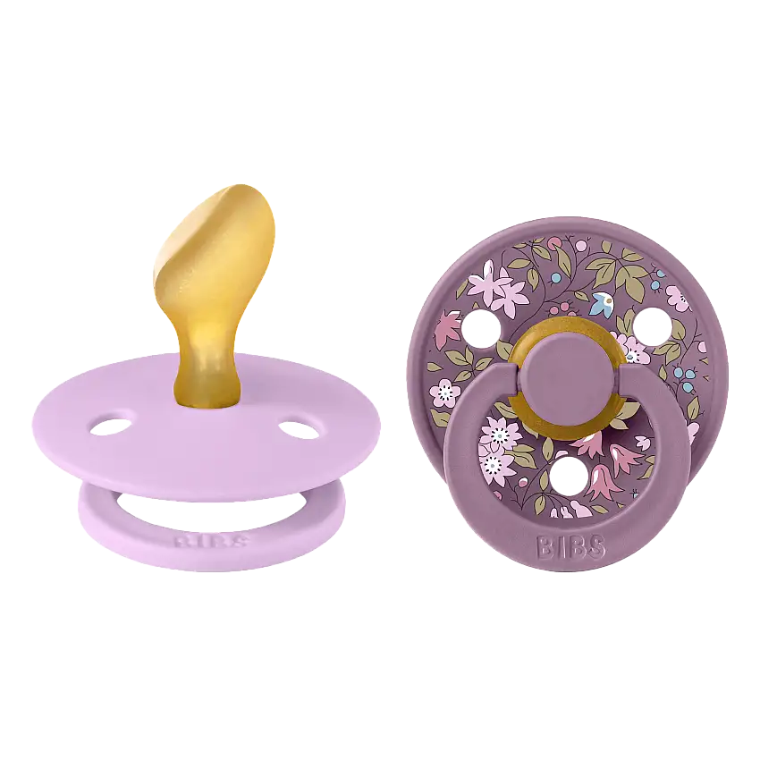 BIBS Liberty Pacifier Colour 2 Pack Chamomile Lawn Latex Size 2 Anatomical Violet Sky Mix 2 stk