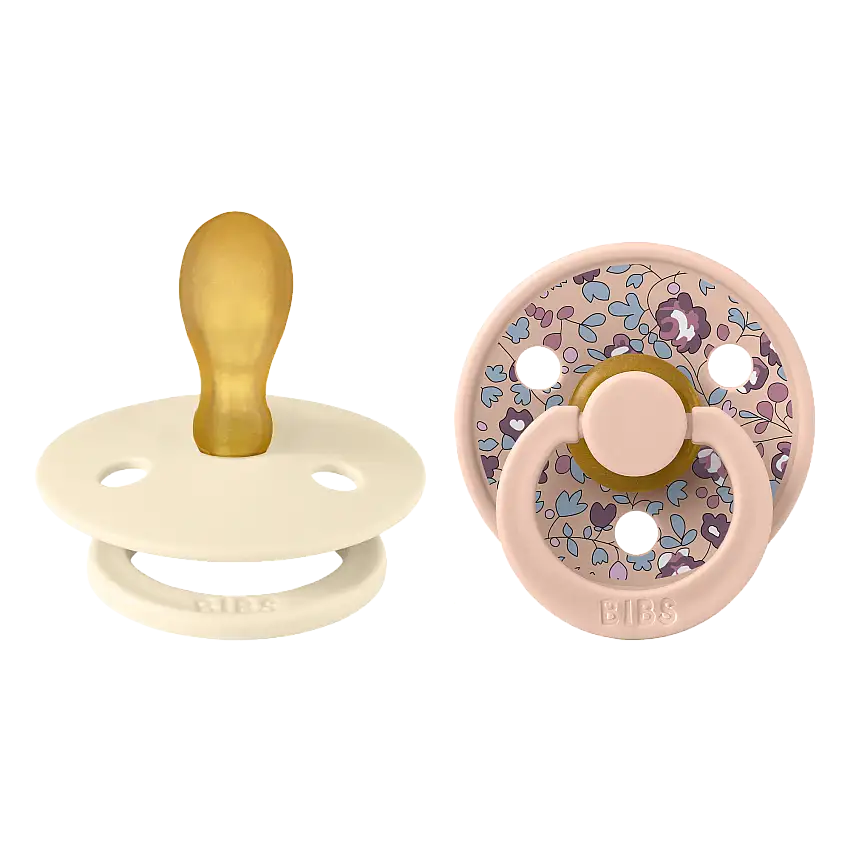 BIBS Liberty Pacifier Colour 2 Pack Eloise Latex Size 2 Symmetrical Blush Mix 2 stk