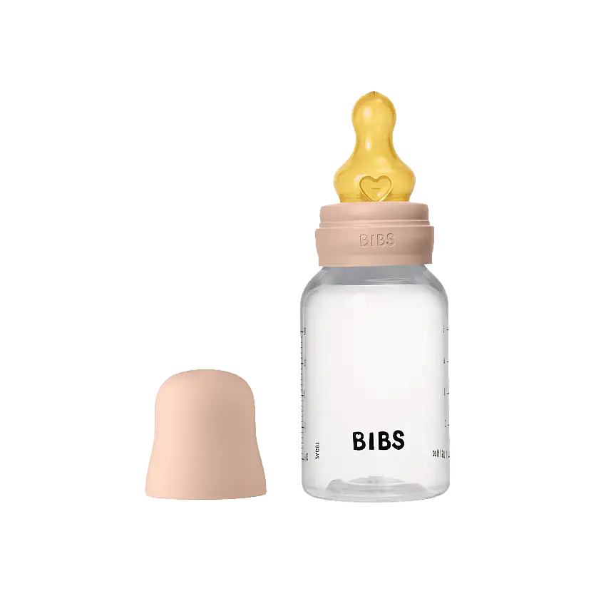 BIBS Baby Bottle Round Latex Slow Flow Blush 150 ml