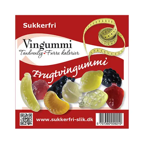 Frugtvingummi Sukkerfri | 80 gr