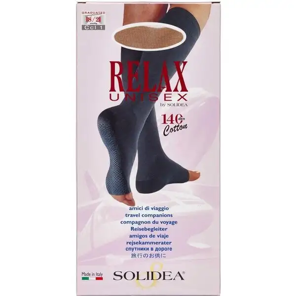 SOLIDEA RELAX UNISEX COTTON KNÆSTRØMPER (L/NATUR/ÅBEN)