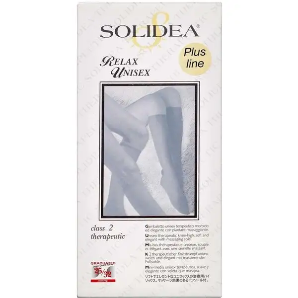 SOLIDEA RELAX UNISEX THERAPEUTIC STRØMPE (L+/NATUR/LUKKET)