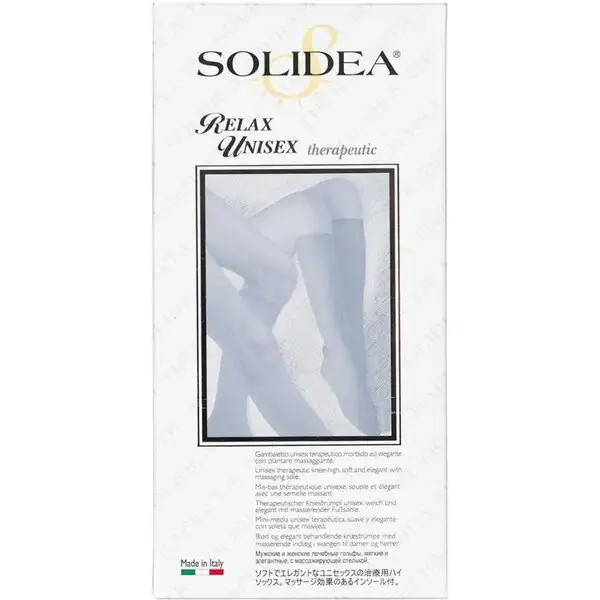 SOLIDEA RELAX UNISEX THERAPEUTIC STRØMPE (SORTE MED LUKKET TÅ STR. M)