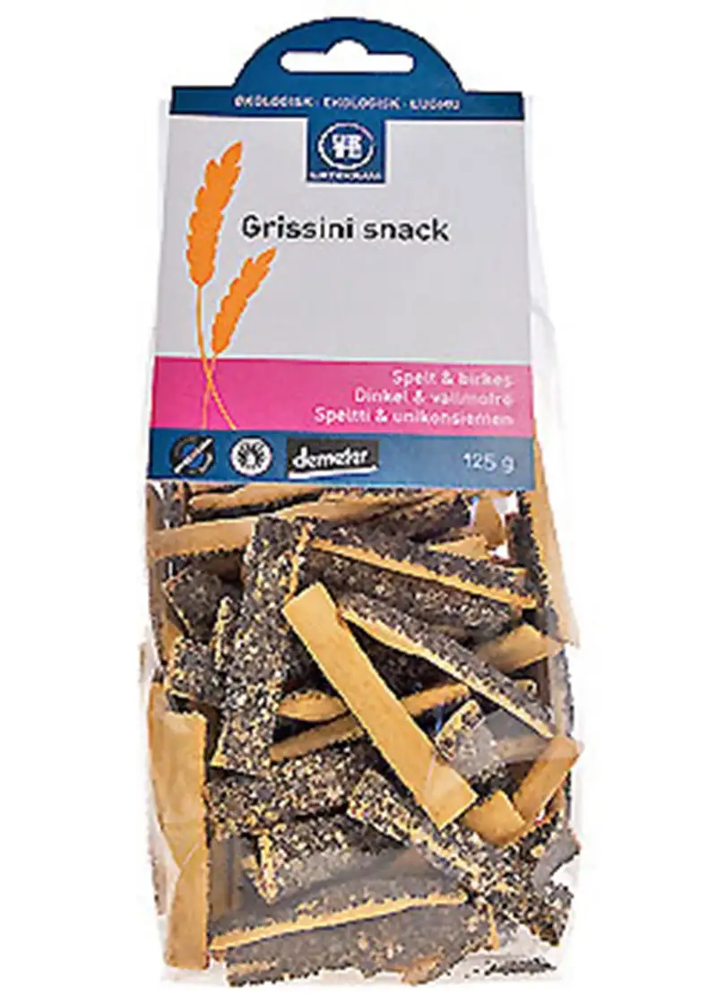 Urtekram Grissini Snack Spelt og Birkes Ø (125 gr)