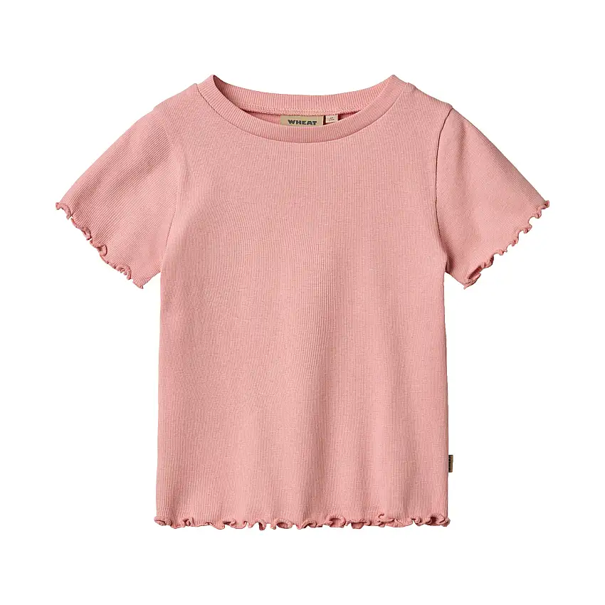 WHEAT Rib T-Shirt Short Sleeve Alicia Rose Str 128/8 år