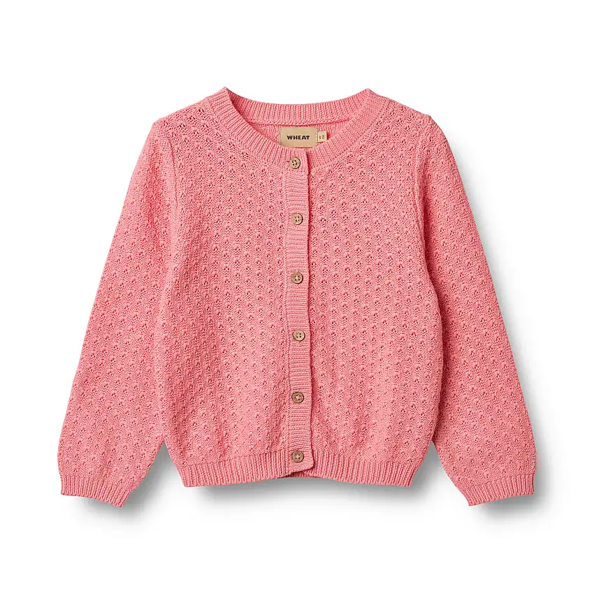 WHEAT Knit Cardigan Magnella Flamingo Pink Str 152/12 år