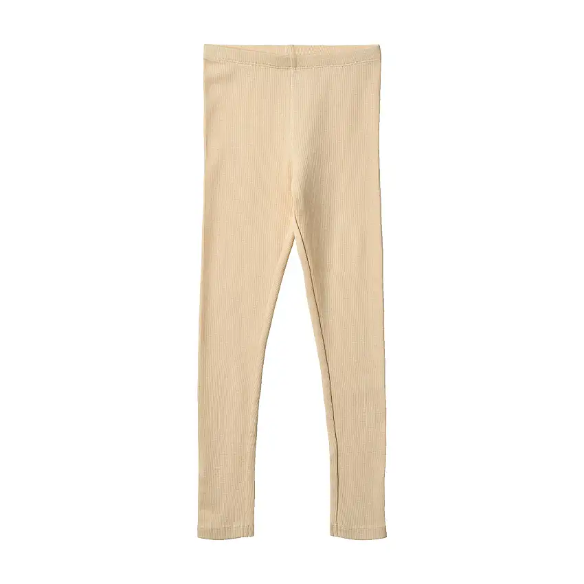 WHEAT Rib Leggings Maddy Macadamia Str 122/7 år