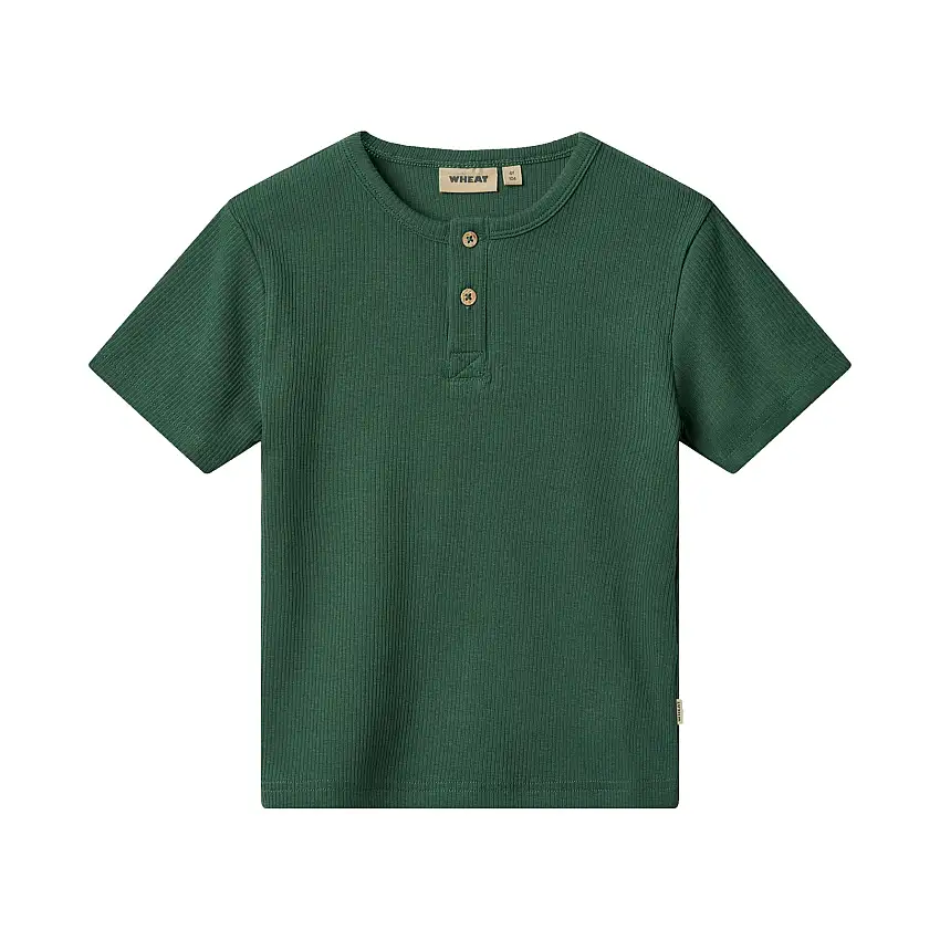 WHEAT T-Shirt Short Sleeve Lumi Green Str 152/12 år