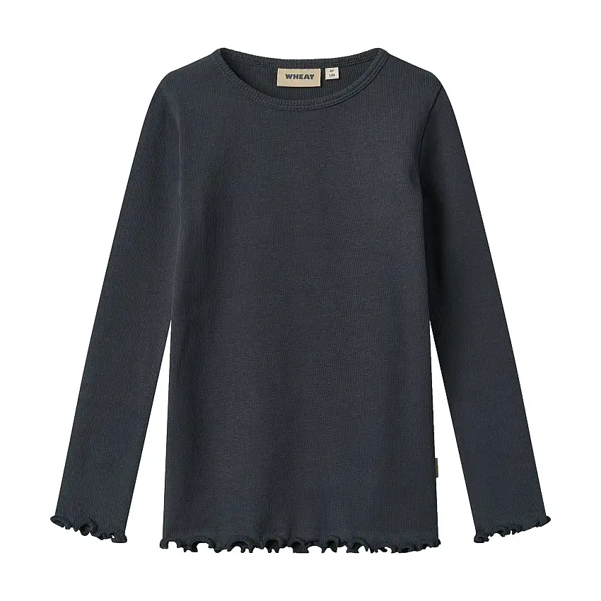 WHEAT T-Shirt Long Sleeve Ida Navy Str 152/12 år