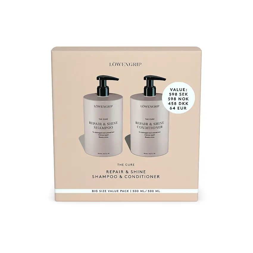 Löwengrip The Cure - Repair & Shine Shampoo & Conditioner Big Size Value Pack 2x500 ml