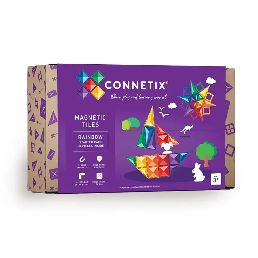 Connetix Starter Pack Magnetsæt Rainbow 60 Dele