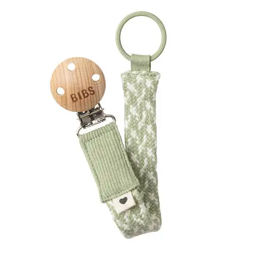 Pacifier Clip Braided Sage/Ivory