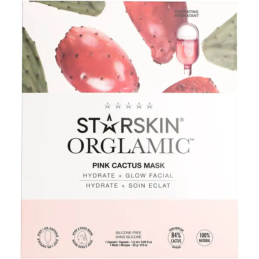 StarSkin Cloth mask Face Mask Pink Cactus Orglamic 1 Stk.