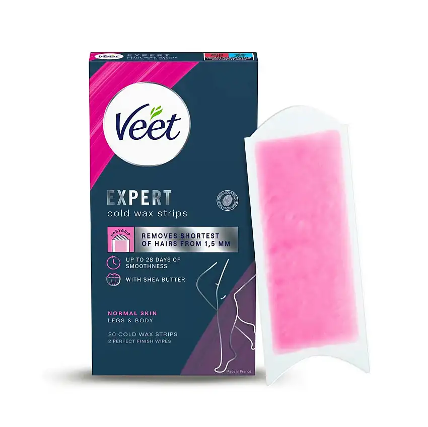 Veet Cold Wax Strips Legs & Body Normal Skin 20 stk
