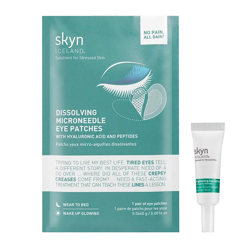 SKYN ICELAND Dissolving Microneedle Eye Patches & Brightening Eye Serum (1 sæt)