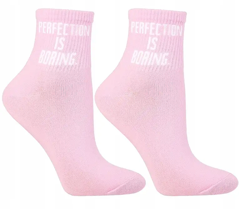 Dame sokker med inskriptioner, lyserøde 82959839