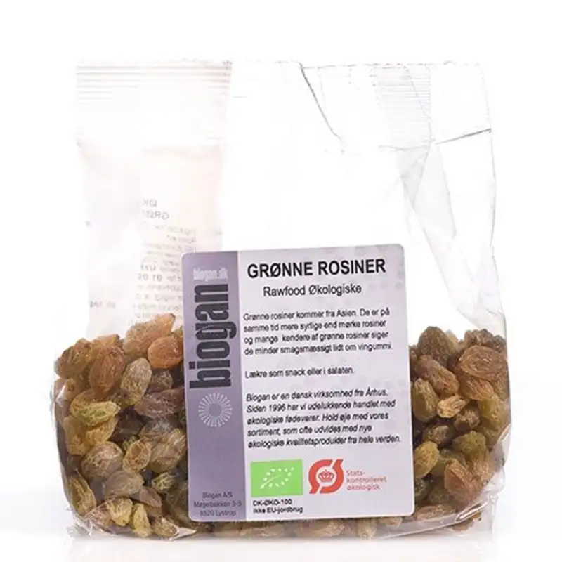Biogan Rosiner Grønne Rawfood Ø (200 g)