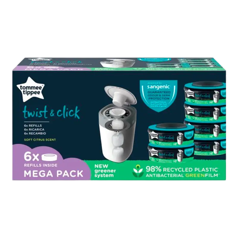 Tommee Tippee Sangenic Twist & Click Refill (6 stk)