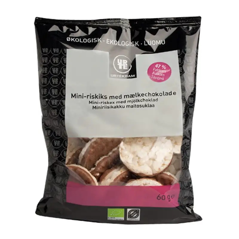 Urtekram Mini Riskager m. Mælkechokolade Ø (60 gr)