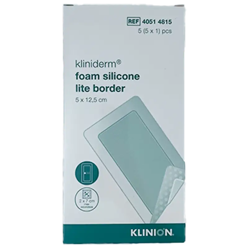 Kliniderm Foam Silikone Lite Border 5x12,5 cm (5 stk)