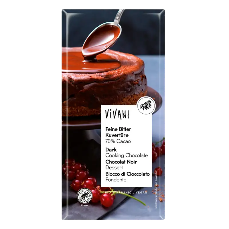 Vivani Mørk Chokolade Overtræk Ø (200 g)