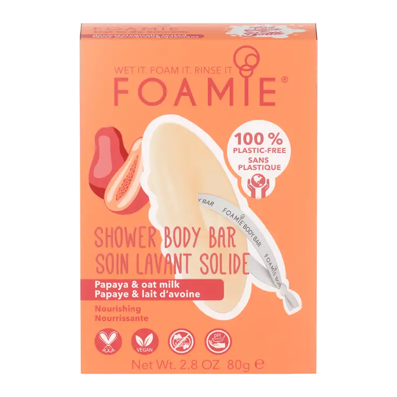 Foamie 2-In-1 Body Bar Oatmilk Papaya Cleanse & Nourish (1 stk)