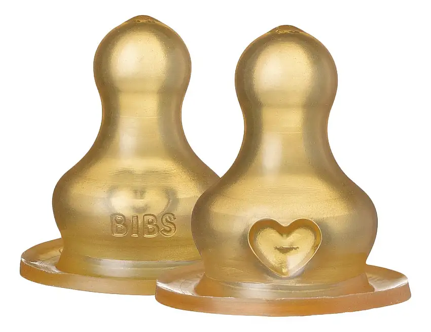 BIBS Bottle Nipple Latex Slow Flow - 2 stk.