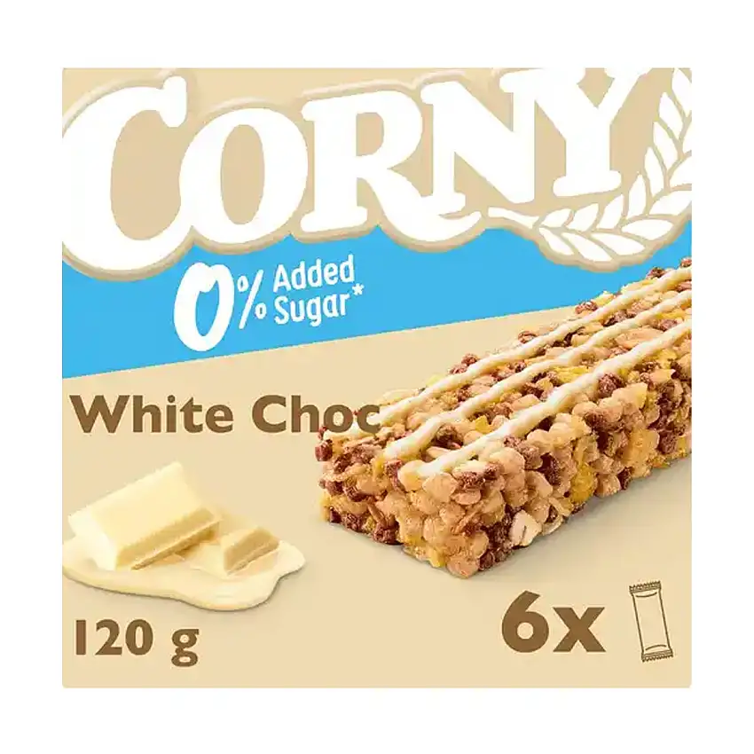 Corny 0% Added Sugar White Chocolate 6 x 20 g