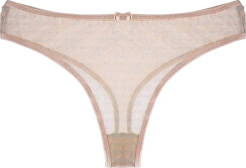 Gennemsigtig Mesh String til kvinder, beige 72952233