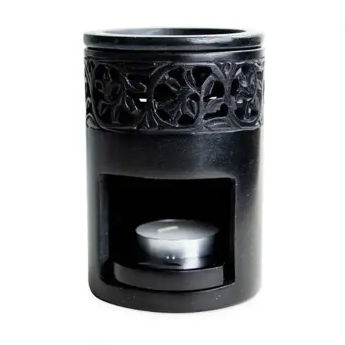 Duftlampe (Sort Fedtsten) 8 X 11cm Høj