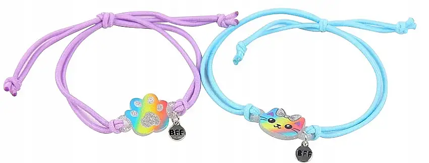 Pendant Bracelets, 2 pcs, 6445, purple and blue 54689456