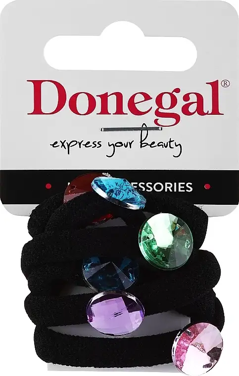 Sæt med hårelastikker, FA-5691, 6 stk, sorte 54665972