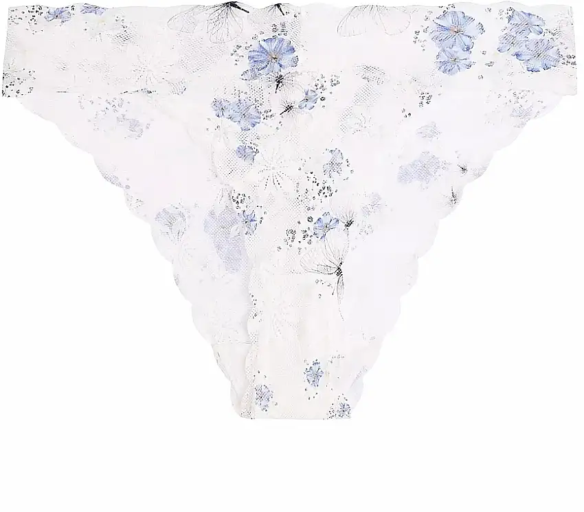 Dame bikini-trusser bcl550-009, hvide med blå blomster 81625157