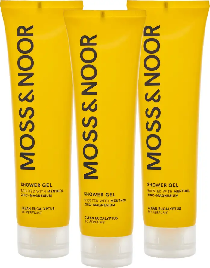 Moss & Noor After Workout Shower Gel Clean Eucalyptus 3 pack