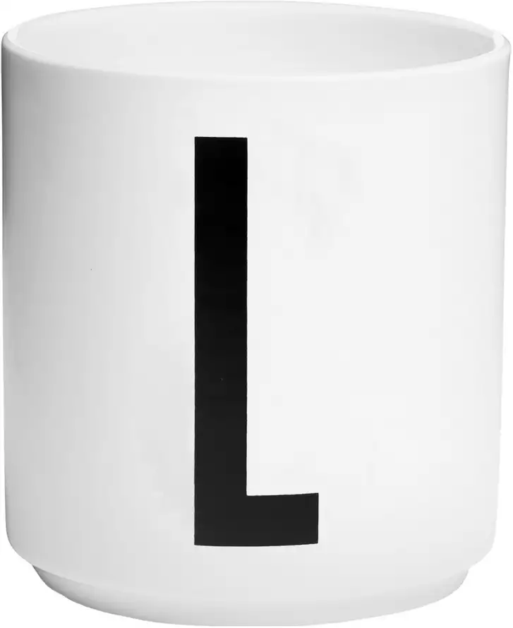 Design Letters Personlig Porcelæn Kop A-Z Hvid L