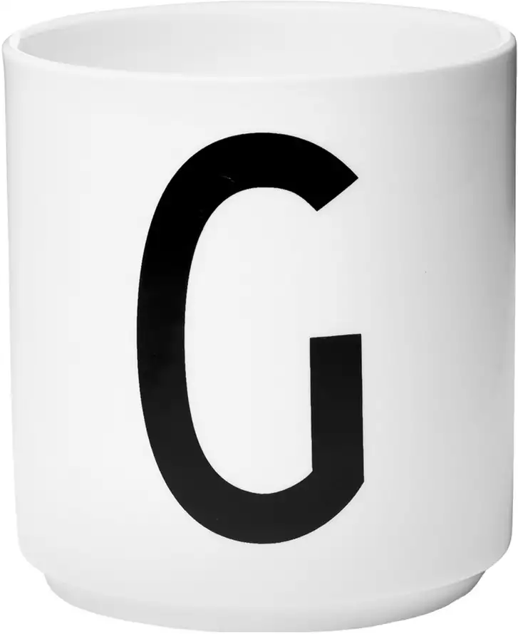 Design Letters Personlig Porcelæn Kop A-Z Hvid G