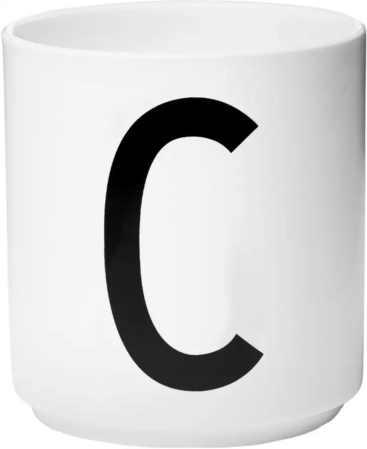 Design Letters Personlig Porcelæn Kop A-Z Hvid C