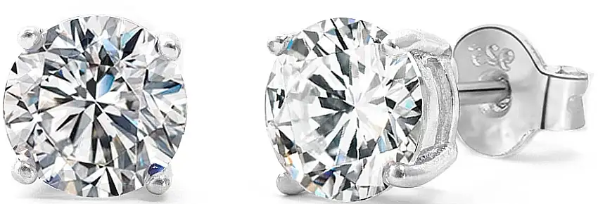 Sølv øreringe med glitrende zirkoner, 0,4 cm 16832366