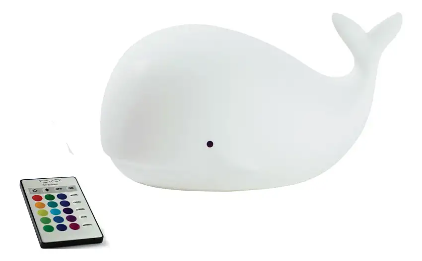 Rabbit & Friends Hval Lampe m. Fjernbetjening Hvid - 1 stk.