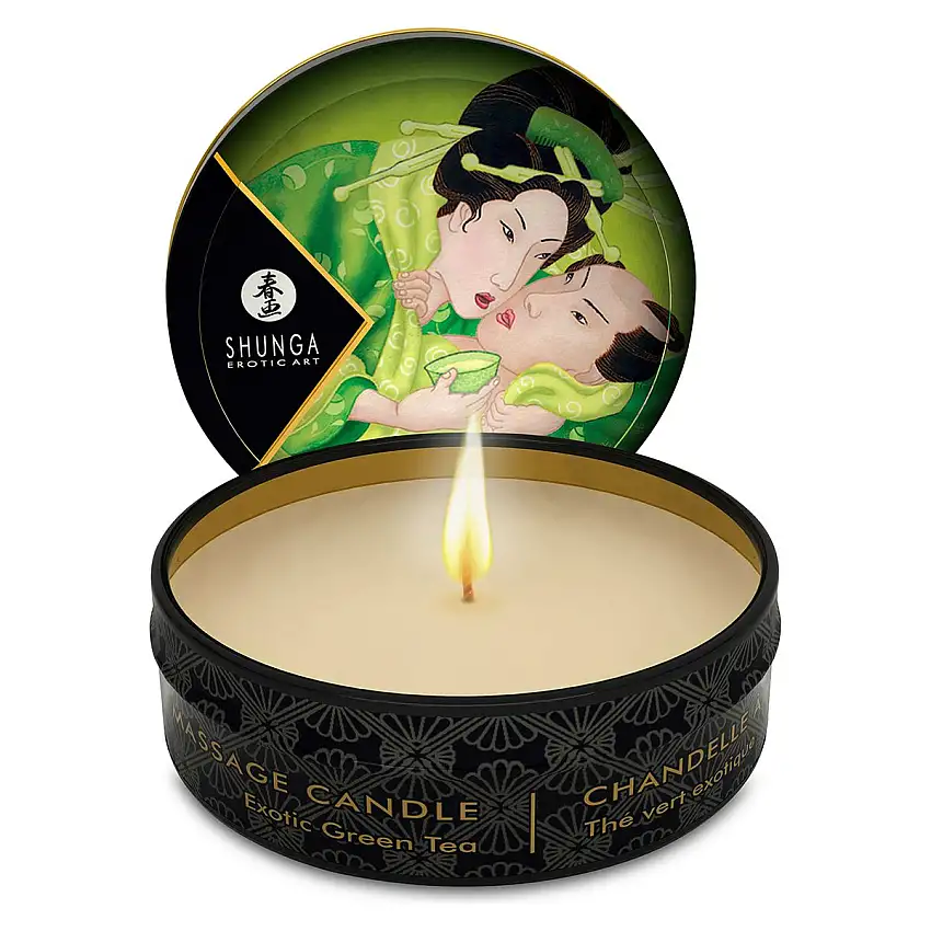 Shunga Mini Massage Candle, Green Tea - 30 ml