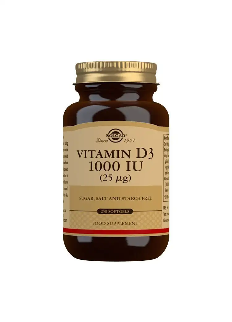 Solgar D3-vitamin 1000 IU (25 µg) - 250 kaps.
