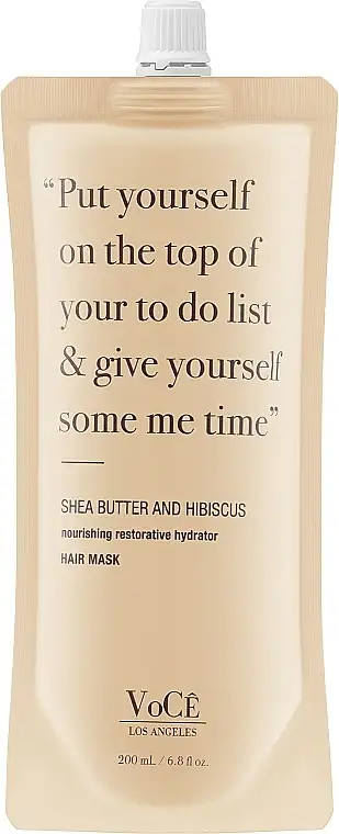 Hårmaske med sheasmør og hibiscus 48076474