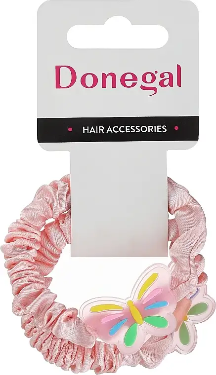 Sæt med hårelastikker FA-5602, 2 stk., lyserøde sommerfugle 45070190
